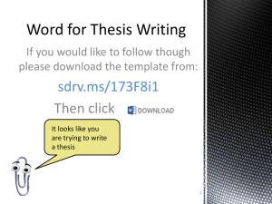 Word for thesis writing