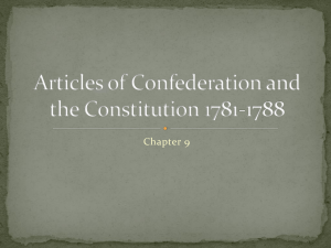 Articles of Confederation and the Constitution 1781