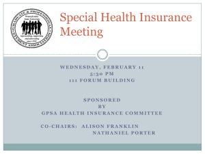 Special Health Insurance Meeting Slides