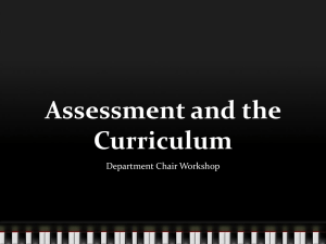 Assessment & the Curriculum from 11/8/11 Dept. Chairs Workshop