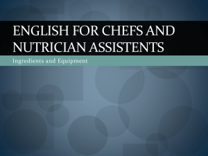 English for chefs and ERN