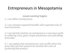 Entrepreneurs in Mesopotamia - College of Business and Economics