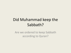 Did Muhammad keep the Sabbath?