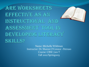 are worksheets effective as an instructional and assessmrnt tool in