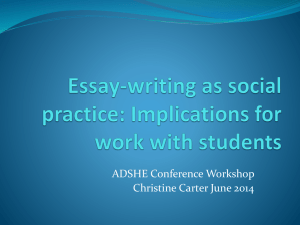 Essay-writing as social practice: Implications for work with