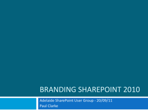 Sept 2011 - Paul Clarke - Branding SharePoint 2010