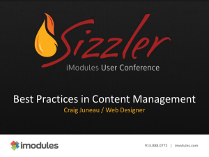 the presentation! - iModules Client Community