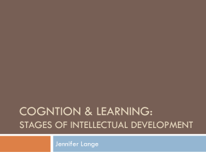 Cogntion & Learning: Stages of Intellectual Development