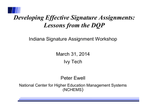 Developing Effective Signature Assignments: Lessons from the DQP