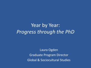 Progress through the PhD, by Dr. Laura Ogden