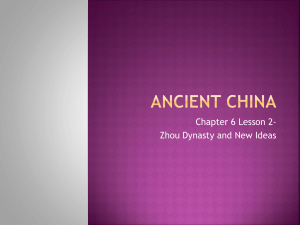 lesson 2- zhou dynasty and new ideas