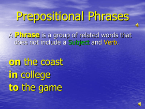 Prepositional Phrases - Student Journey Press
