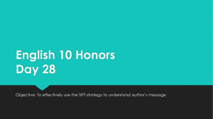 English 10 Honors Day 28