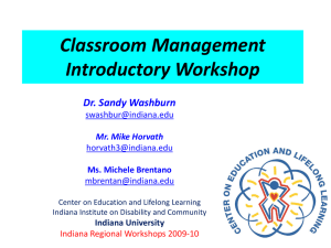 Classroom Management Introductory Workshop