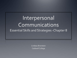 Chap 8 Interpersonal Communications