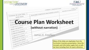 Course Plan Worksheet