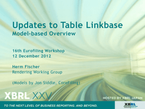 Table Linkbase Updates