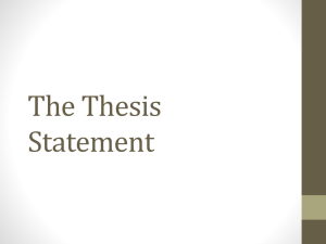 The Thesis Statement - Gordon State College