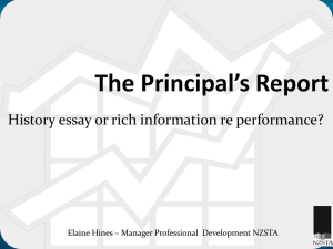 The Principal`s Report