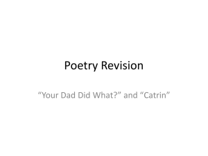 Poetry Revision - St Cuthbert Mayne GCSE English