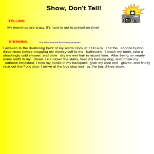 Show Don`t Tell ppt 9/15 - Fair Lawn Public Schools