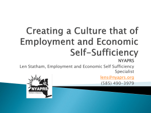 Employment and Economic Self Sufficiency