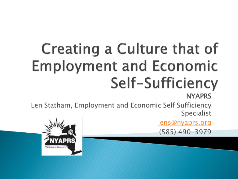 Employment And Economic Self Sufficiency