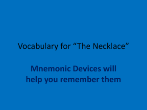 Vocabulary for *The Necklace*