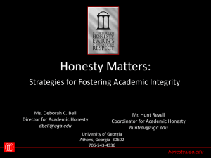 Honesty Matters: - Center for Academic Integrity