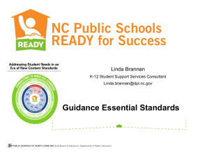 Guidance Essential Standards - NCDPI School Counseling Wiki