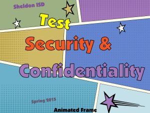 2015 Campus Test Security, Confidentiality