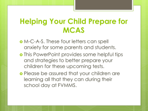 Helping Your Child Prepare for MCAS