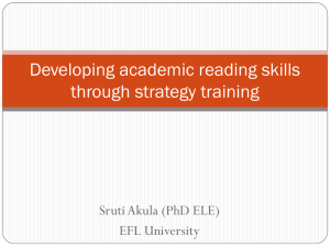 Developing academic reading skills through