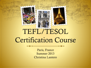 TEFL/TESOL Certification Course