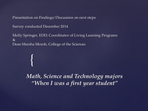 Springer Presentation Results of STEM Student Success Survey