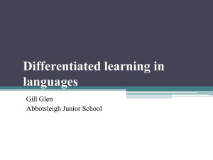 Documenting differentiation in Specialist Programs