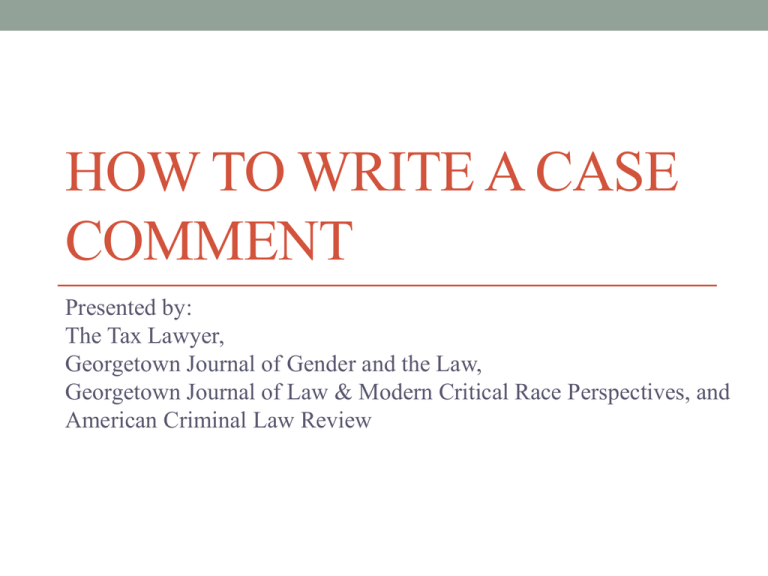 book review and case comments in legal writing