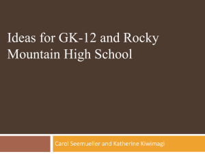 GK-12 at Rocky Mountain High School 2011-2012