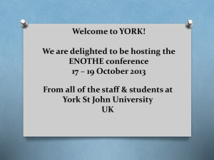 York St. John University`s bid presentation