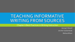Teaching informative writing from sources