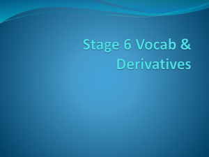 Stage 2 Vocab & Derivatives