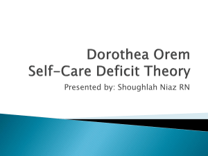 Dorothea Orem Self-Care Deficit Theory