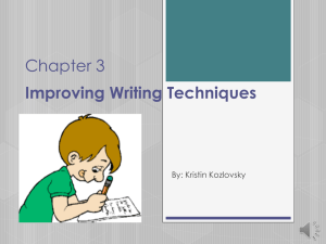 Chapter 3 Improving Writing Techniques