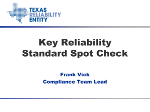 March 28, 2013 - PRC-005 Key Reliability Standard Spot Check