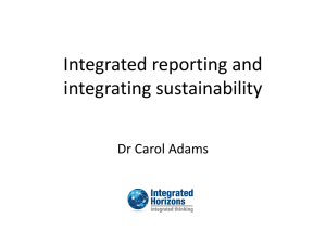 Integrated Reporting - Towards sustainable business
