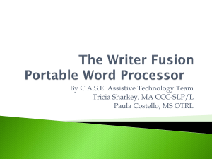 The Writer Fusion - assistivetechnology2010