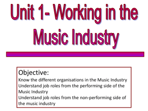 Working in the Music Industry Powerpoint