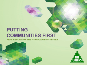 REAL REFORM OF THE NSW PLANNING