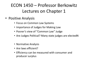 ECON 1450 * Professor Berkowitz Lectures on Chapter 1