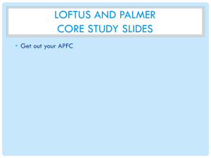Loftus and palmer Core study slides